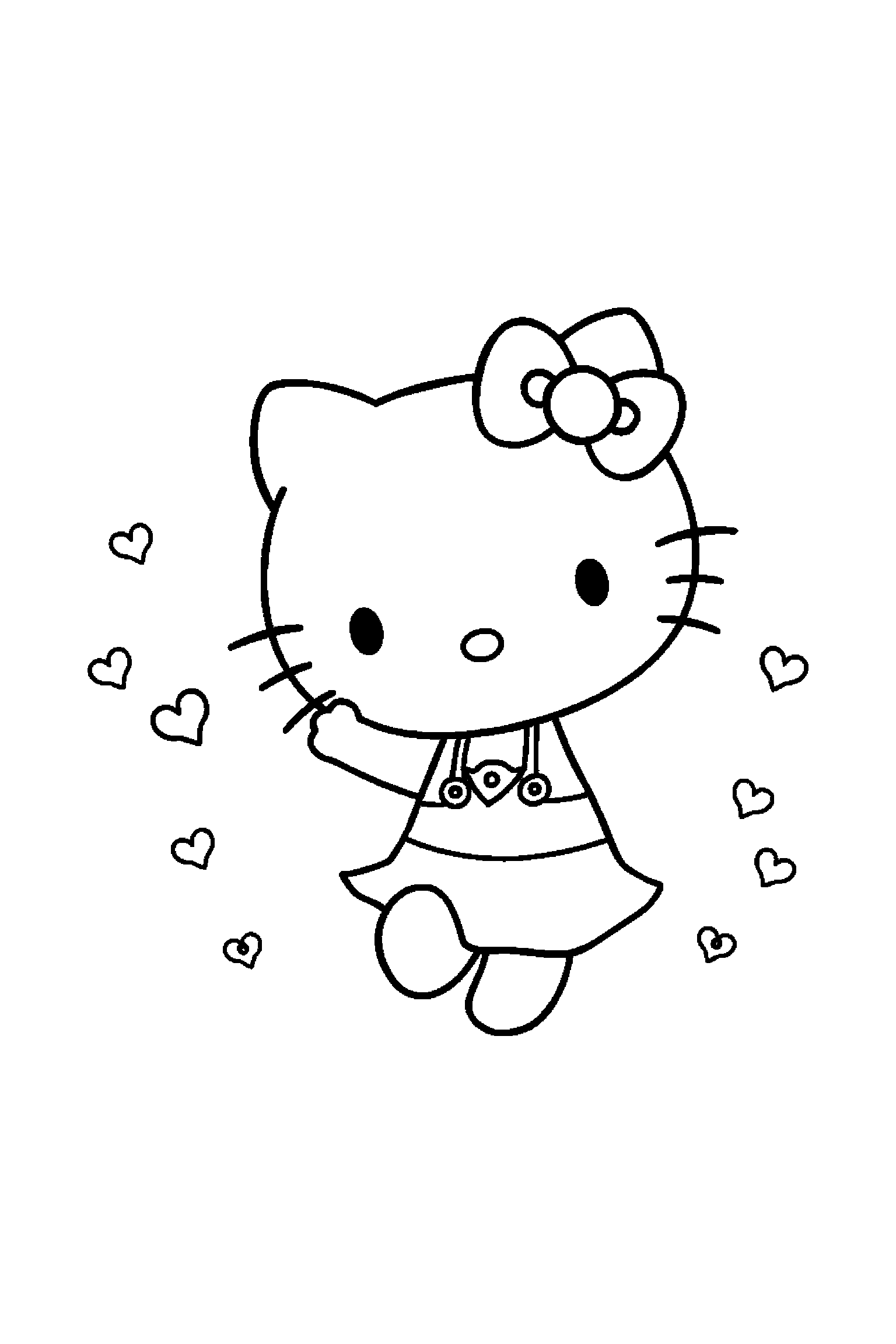Coloriage Hello Kitty gratuit à imprimer : Badtz-Maru qui danse sans décor compliqué