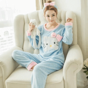 Peignoir Hello Kitty bleu