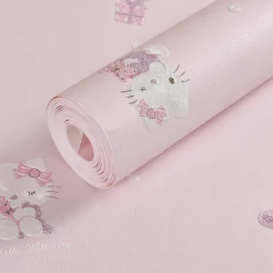 Papier peint Hello Kitty 3D rose