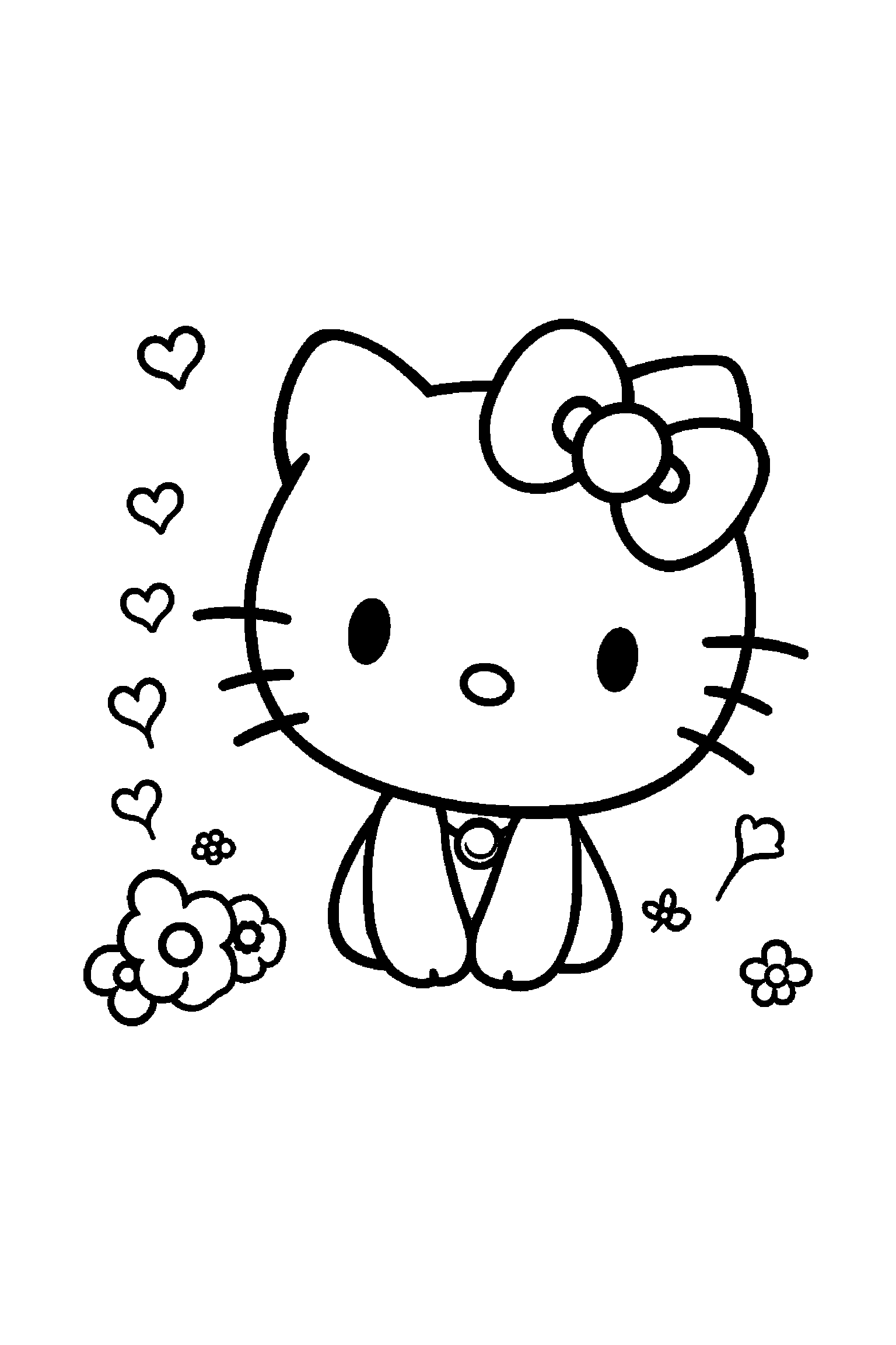 Coloriage Hello Kitty gratuit à imprimer : Badtz-Maru en portrait facile à colorier