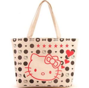 Sac à main Hello Kitty toile beige