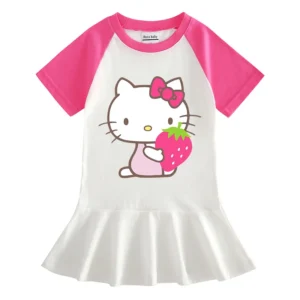 Robe Hello Kitty fraise rose
