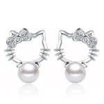 Boucle d'oreille Hello Kitty perle