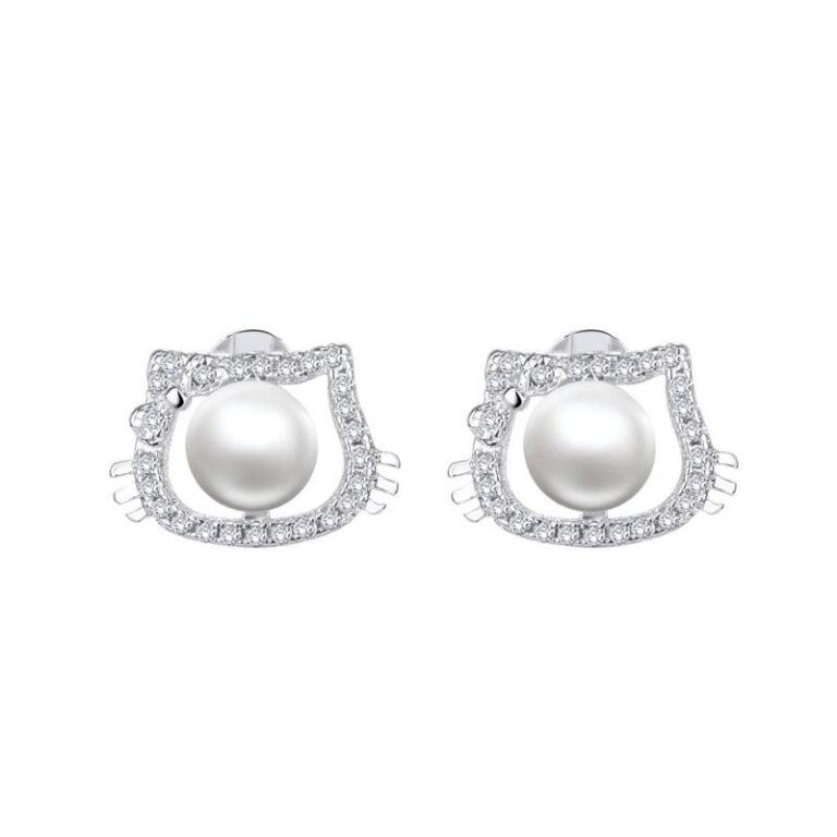 Boucles d'oreilles Hello Kitty zircon