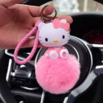 Porte-clés Hello Kitty pom-pom rose