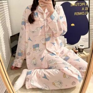 Pyjama Cinnamoroll rose en coton