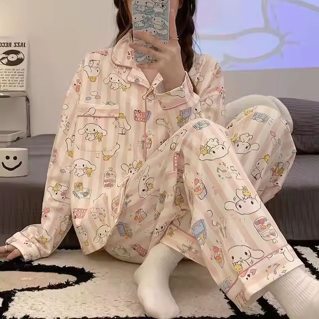 Pyjama Cinnamoroll rayé rose