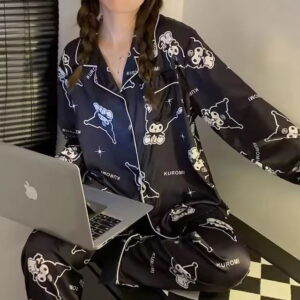 Pyjama Kuromi noir kawaii coton