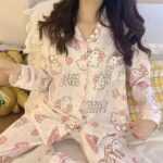 Pyjama Hello Kitty blanc coton
