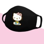 Masque Hello Kitty assis bleu