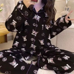 Pyjama Kuromi noir en coton
