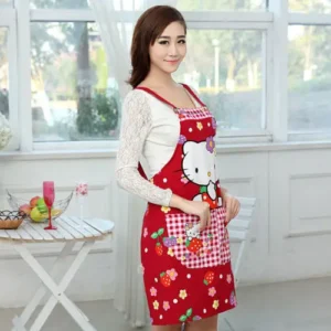 Tablier Hello Kitty fraise rouge