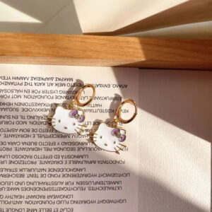 Boucle d'oreille Hello Kitty classique violet