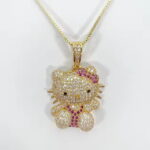 Collier Hello Kitty diamant or