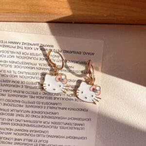 Boucles d’oreilles Hello Kitty classique rose