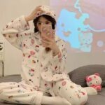 Pyjama Hello Kitty blanc hiver