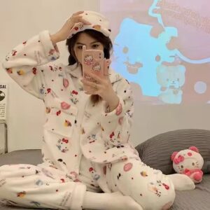 Pyjama Hello Kitty blanc hiver