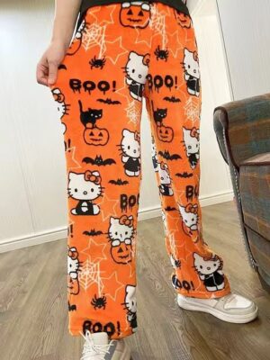 Pantalon de pyjama Hello Kitty orange hiver