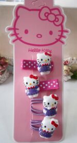 Barrette et élastique Hello Kitty violet