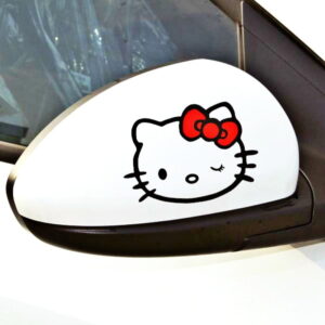 Sticker Hello Kitty clin d’œil noir et rouge x2
