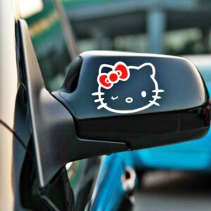 Sticker Hello Kitty clin d’œil blanc et rouge x2