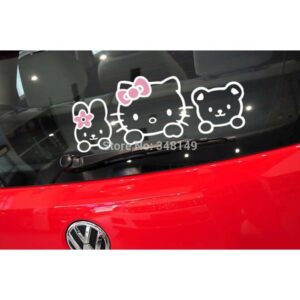 Sticker Hello Kitty rose et blanc