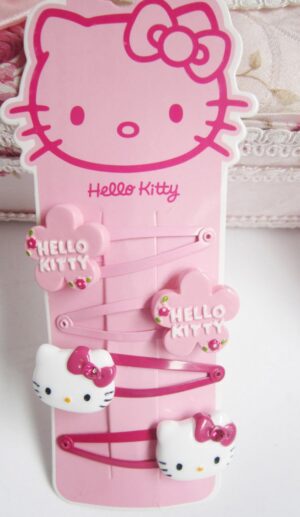 Barrette cheveux fleur Hello Kitty rose