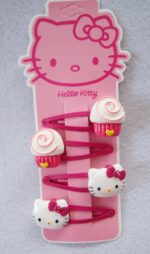 Barrette cheveux gâteau Hello Kitty rouge
