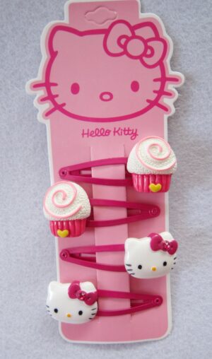 Barrette cheveux gâteau Hello Kitty rouge