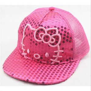 Casquette Hello Kitty paillette rose bonbon