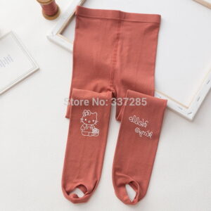 Collant Hello Kitty rouge brique