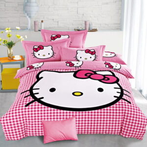 Parure de lit Hello Kitty à carreaux