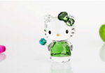 Figurine Hello Kitty cristal vert