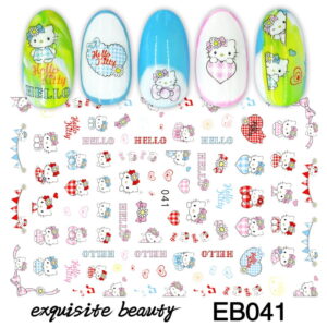 Nail art Hello Kitty relief 3D pastel