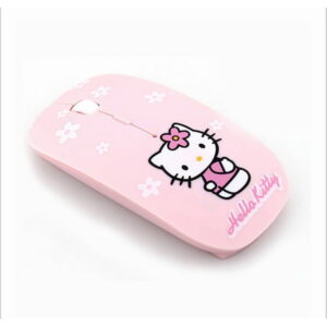 Souris USB sans fil Hello Kitty rose