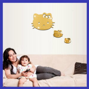Sticker Hello Kitty miroir or