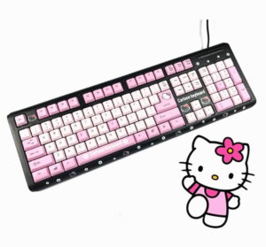 Clavier Hello Kitty rose et noir
