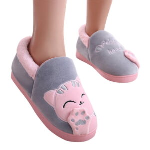 Chaussons Hello Kitty smile gris et rose