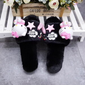 Chaussons tongs Hello Kitty noir