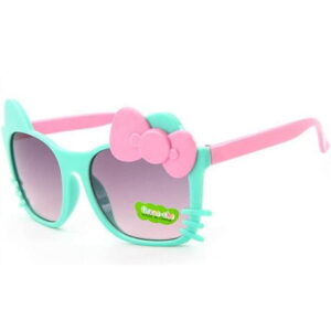 Lunettes de soleil Hello Kitty bleu turquoise nœud rose
