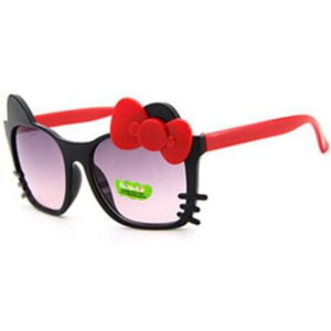 Lunettes de soleil Hello Kitty noir nœud rouge