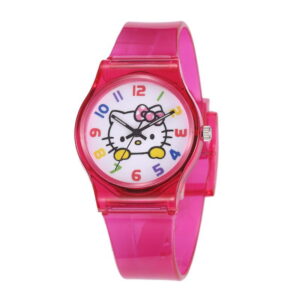 Montre Hello Kitty transparent rouge