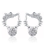 Boucle d’oreille Hello Kitty pierre de lune