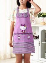 Tablier Hello Kitty à carreaux violet