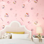 Papier peint Hello Kitty cute rose
