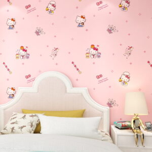 Papier peint Hello Kitty cute rose