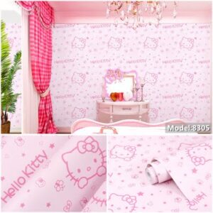 Papier peint Hello Kitty rose