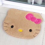 Tapis Hello Kitty emoji marron clair