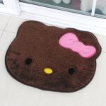 Tapis Hello Kitty emoji marron