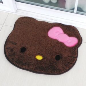 Tapis Hello Kitty emoji marron